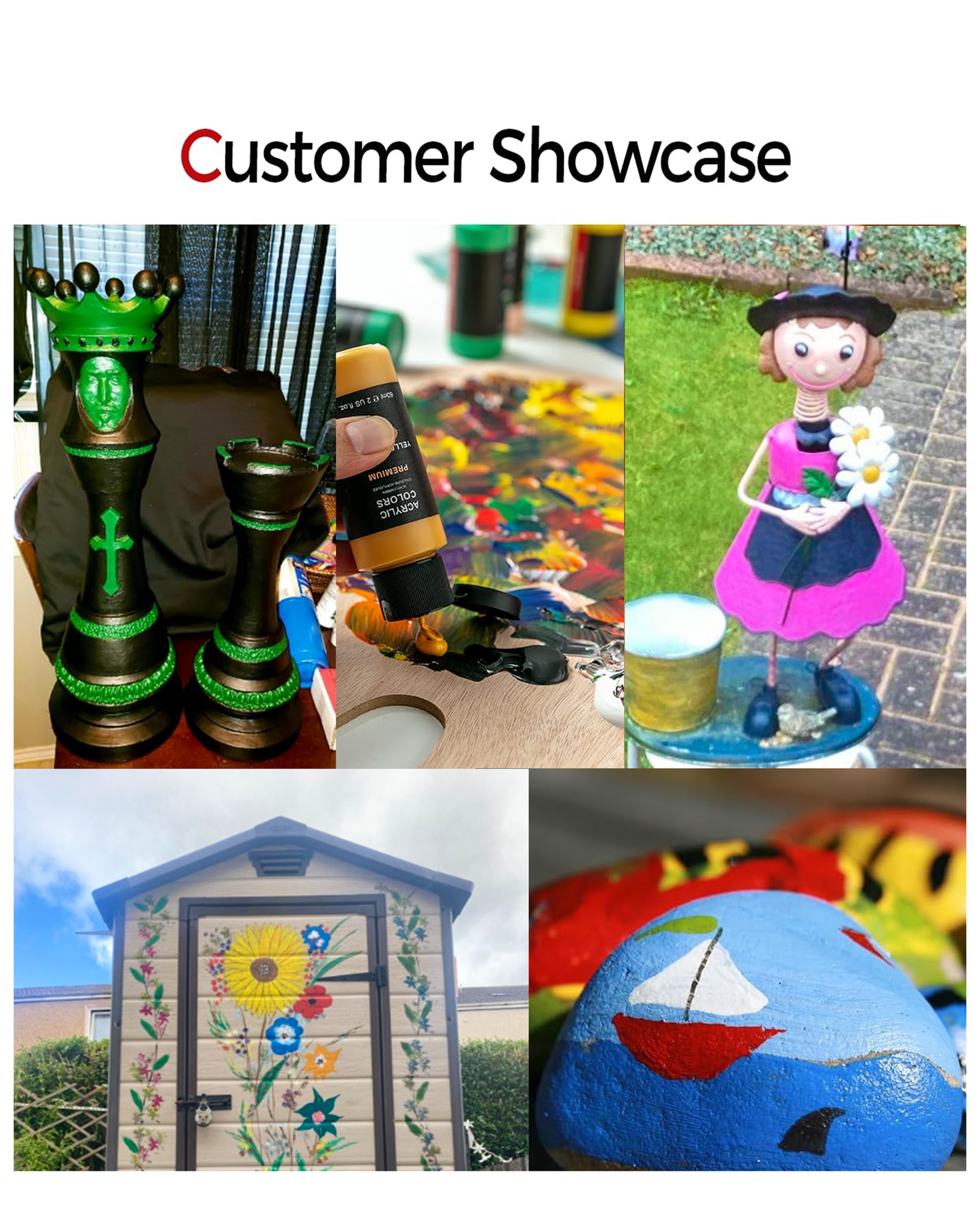 Fantastory (2oz /60ml) Acrylic Paint Set 36 Colors with 12 Brushes for Adults and Kids