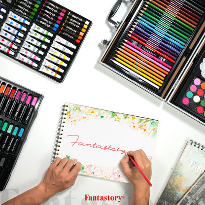Fantastory Art Set for Painting, 145 Pcs Drawing Art Supplies Double Layers Aluminum Box