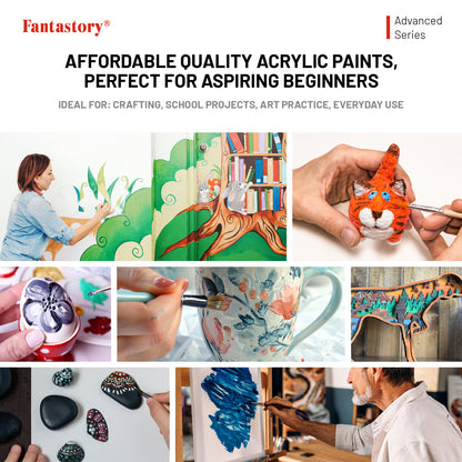 Fantastory 15 Colors Large Acrylic Craft Paint, 16.9 oz,500 ml