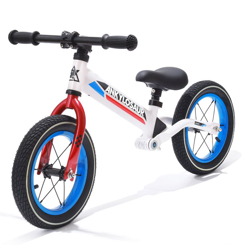 ANKLOSAUR No Pedal Balance Bike, 12" Toddler Bicycle with Adjustable Seat Height Ages 2-5