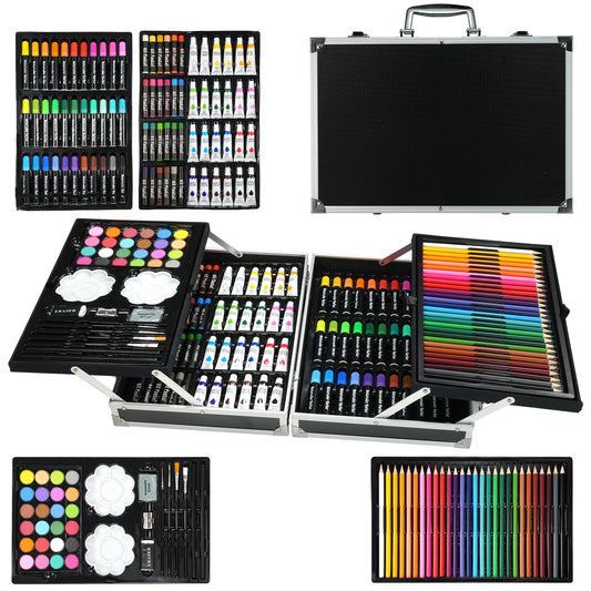 Fantastory Art Set for Painting, 145 Pcs Drawing Art Supplies Double Layers Aluminum Box