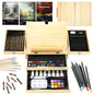 Fantastory Art Coloring Set, 85Pcs Drawing Painting Kit with Wooden Case