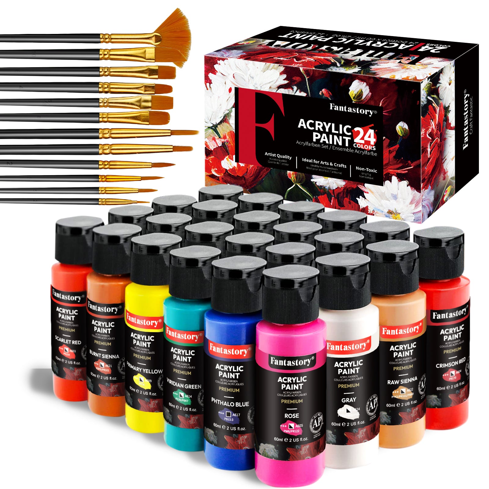 Mini Acrylic Paint Pots Value Pack (Pack of 24) Paints
