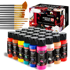 Fantastory Craft Acrylic Paint, Set of 24 Colors(2 oz/Bottle)