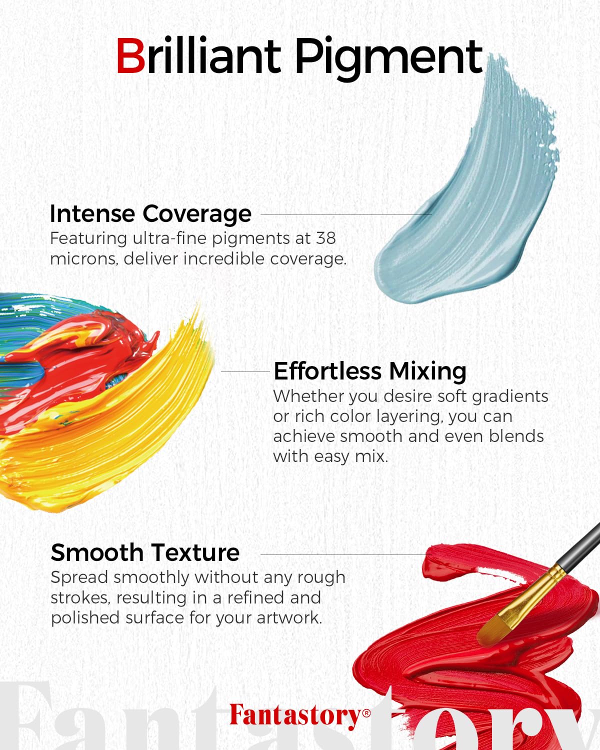 Acrylic Paint Set - 24 Classic Colors (2oz), Craft Paint Kit with 12 Brushes